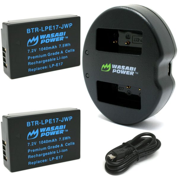 Canon LP-E17 Battery (2-Pack) and Dual Charger by Wasabi Power Online