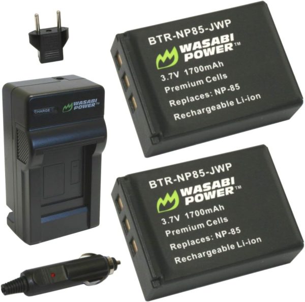 Fujifilm NP-85 Battery (2-Pack) and Charger by Wasabi Power Online Sale